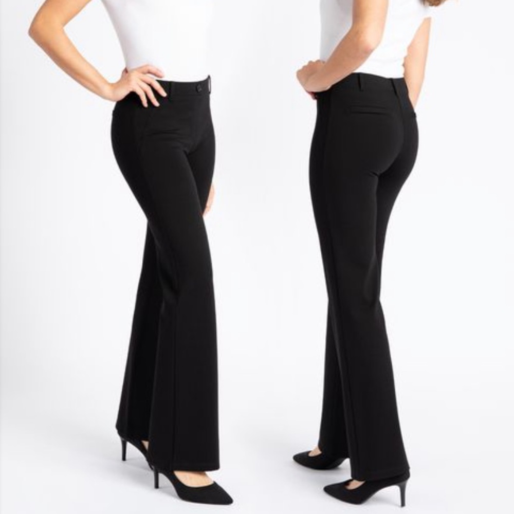 BETABRAND Women’s Wide Leg Black Dress Pant W1009 Sz M
